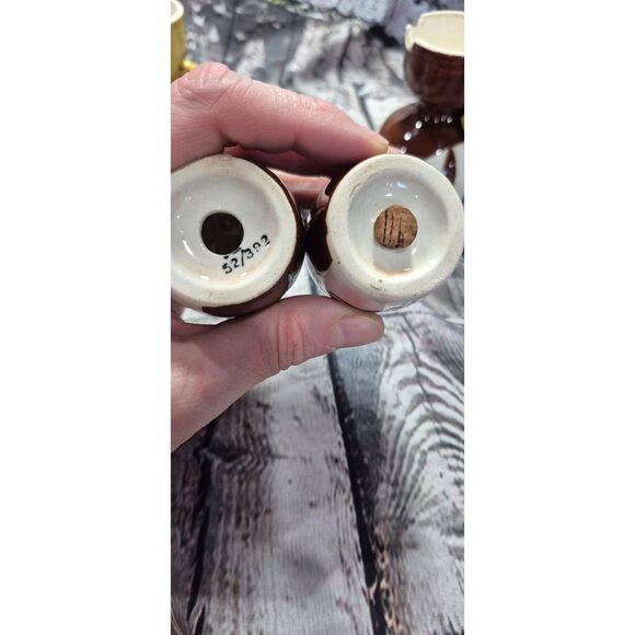 Vintage Salt Pepper Shakers and Egg Cups Anthropomorphic Man Woman Kitschy READ - Picture 6 of 6